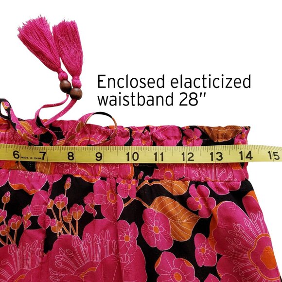 Rose & Olive Top and Pants Set Bright Magenta Floral Print Lightweight Size S - Picture 12 of 16